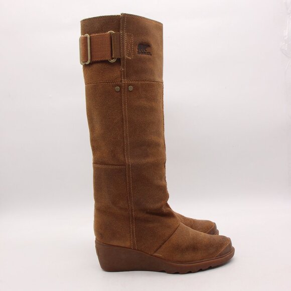 Sorel Toronto Women's Size 5 Wedge Tan Suede Tall Knee High Boot Casual - Picture 1 of 8